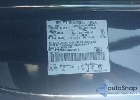 2001 Ford F-150 Lariat/Xl/Xlt from USA, damaged, VIN 1FTPX18L51NA12146